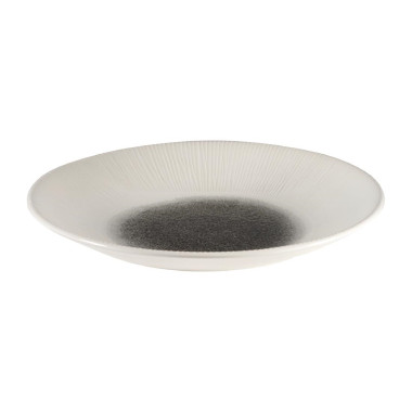 Assiettes creuses Bamboo centre imprimé quartz noir 281mm (lot de 12) - Churchill
