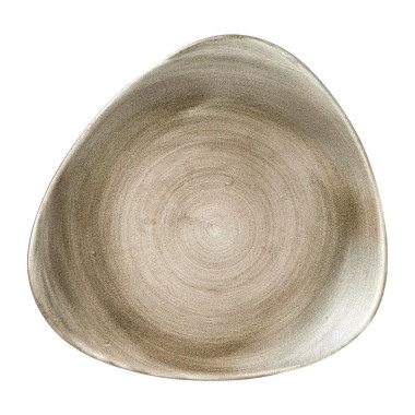 Assiettes triangulaires Stonecast Patina Lotus Antique Taupe 254mm (Lot de 12) - Churchill