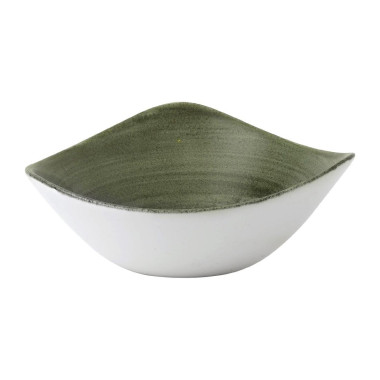 Bols triangulaires Stonecast Patina Lotus Burnished Green 178mm (Lot de 12) - Churchill