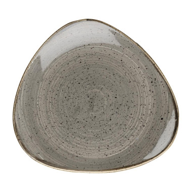 Assiettes triangulaires Stonecast Grey Cappuccino Lotus 192mm (Lot de 12) - Churchill