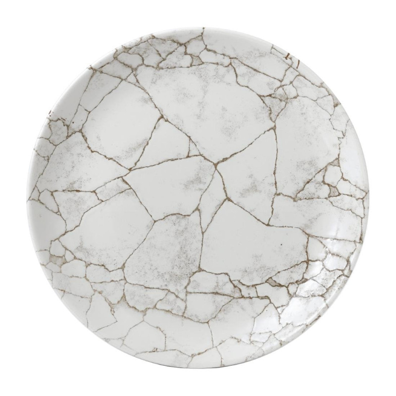 Assiettes rondes Studio Prints Kintsugi Agate Grey 288mm (Lot de 12) - Churchill