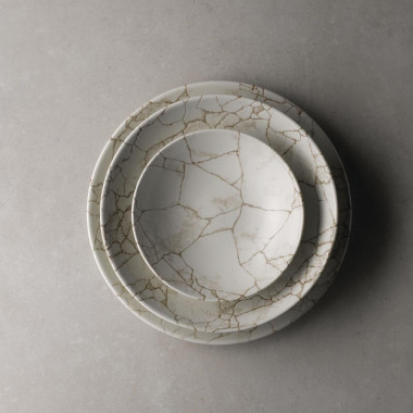 Assiettes rondes Studio Prints Kintsugi Agate Grey 288mm (Lot de 12) - Churchill