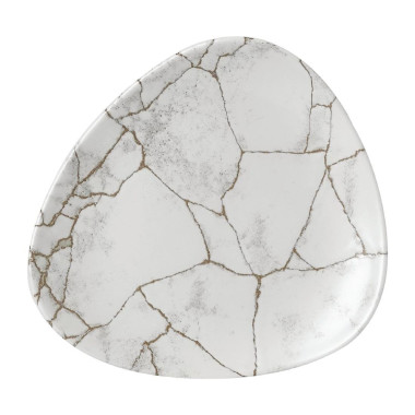 Assiettes triangulaires Studio Prints Kintsugi Agate Grey Lotus 177mm (Lot de 12) - Churchill