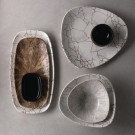Assiettes triangulaires Studio Prints Kintsugi Agate Grey Lotus 177mm (Lot de 12) - Churchill