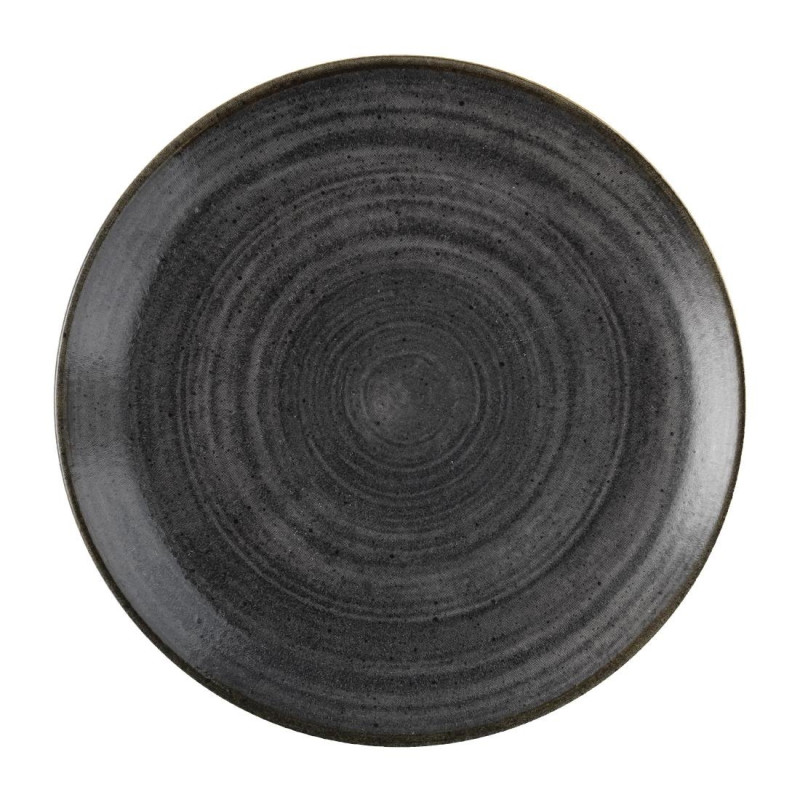 Assiettes rondes Stonecast Raw Evolve Black 260mm (Lot de 12) - Churchill