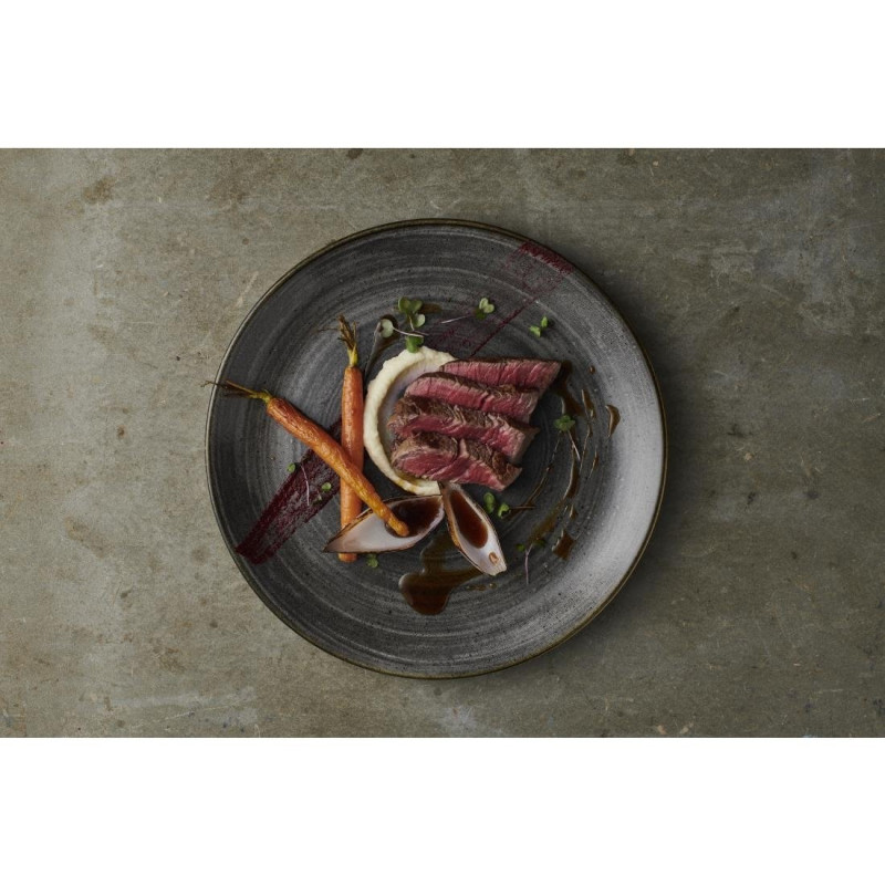Assiettes rondes Stonecast Raw Evolve Black 260mm (Lot de 12) - Churchill