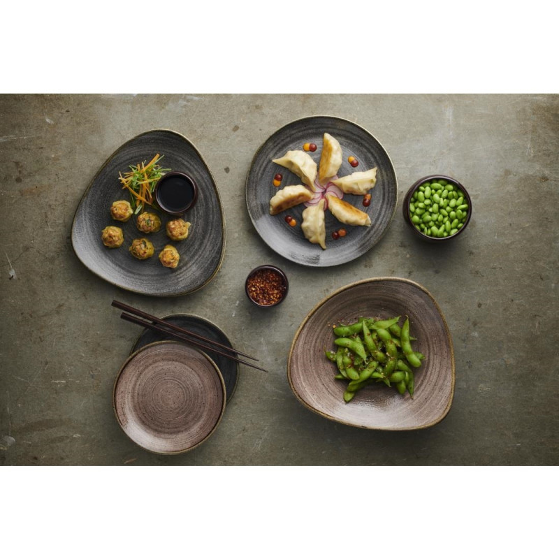 Assiettes rondes Stonecast Raw Evolve Black 260mm (Lot de 12) - Churchill