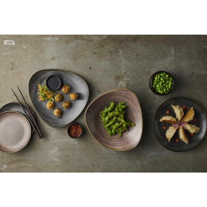 Assiettes rondes Stonecast Raw Evolve Black 260mm (Lot de 12) - Churchill