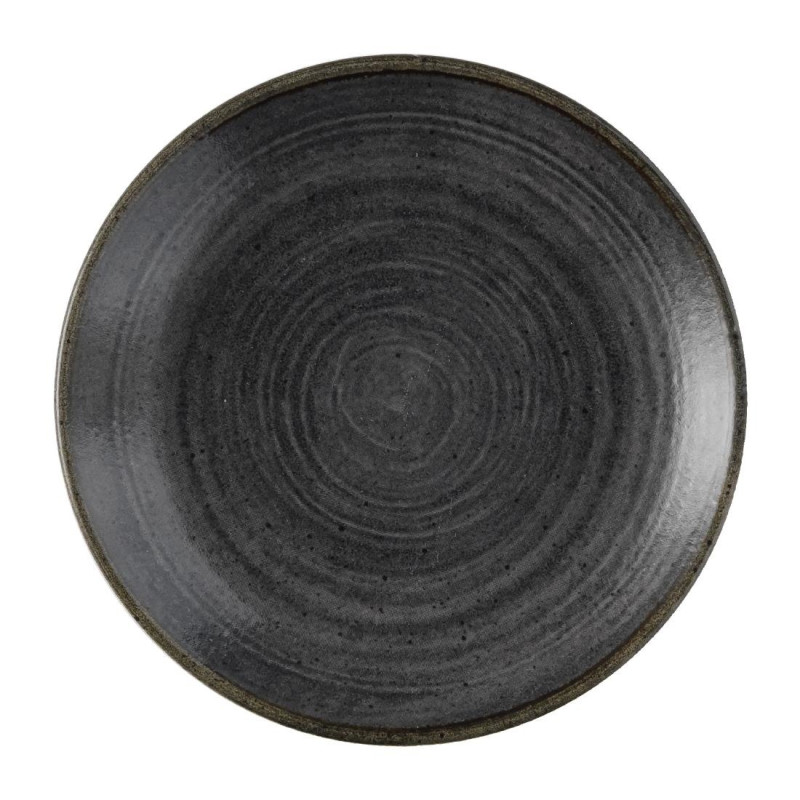 Assiettes rondes Stonecast Raw Evolve Black 165mm (Lot de 12) - Churchill