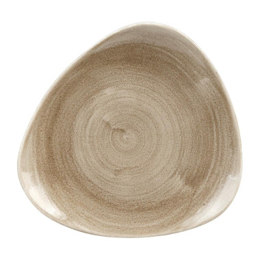 Assiettes triangulaires Stonecast Patina Antique Taupe 229mm (Lot de 12) - Churchill