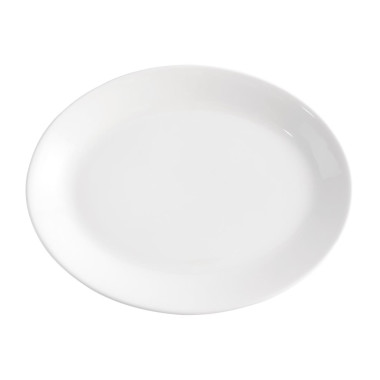 Plateaux ovales blancs Whiteware 305mm (lot de 12) - Churchill