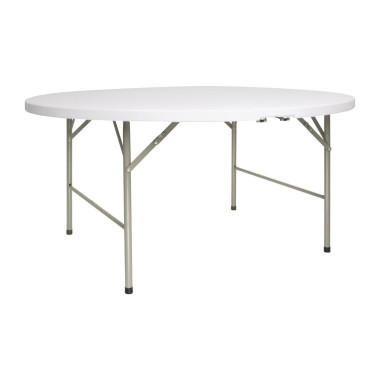 Table ronde pliable au centre blanche 1530mm - Bolero