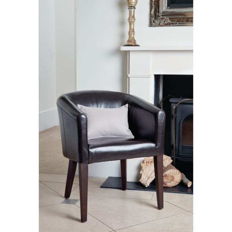 Fauteuil en simili cuir marron foncé - Bolero