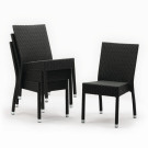 Chaises en rotin PE anthracite (Lot de 4) - Bolero