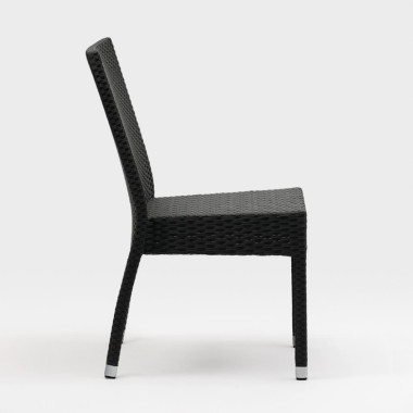 Chaises en rotin PE anthracite (Lot de 4) - Bolero