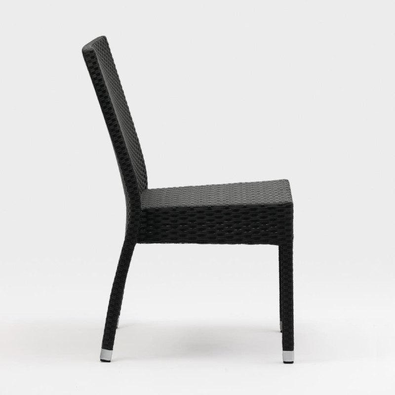 Chaises en rotin PE anthracite (Lot de 4) - Bolero
