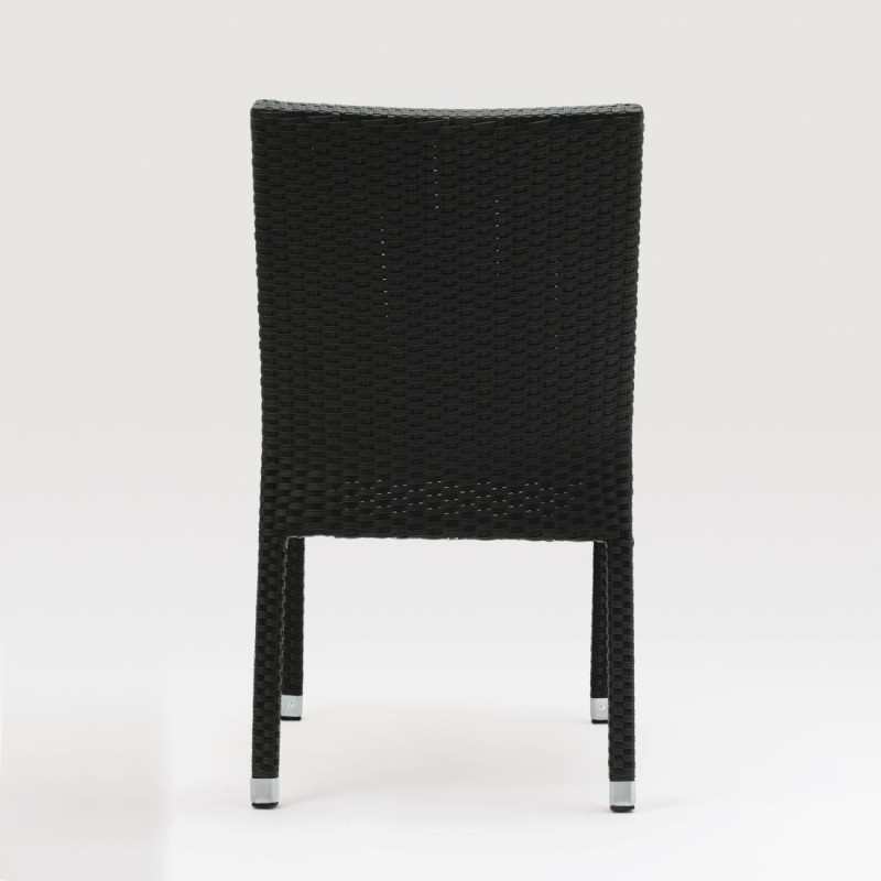 Chaises en rotin PE anthracite (Lot de 4) - Bolero