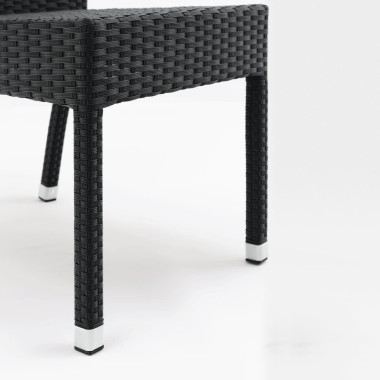 Chaises en rotin PE anthracite (Lot de 4) - Bolero