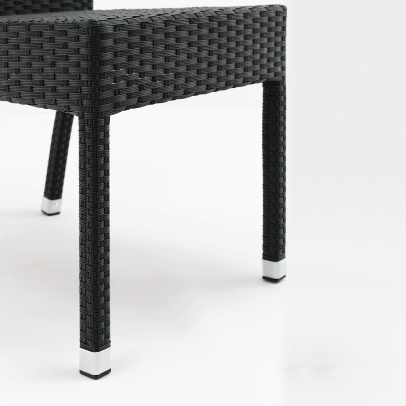 Chaises en rotin PE anthracite (Lot de 4) - Bolero