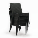 Chaises en rotin PE anthracite (Lot de 4) - Bolero