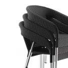 Fauteuils enveloppants bistro en rotin PE anthracite (lot de 4) - Bolero