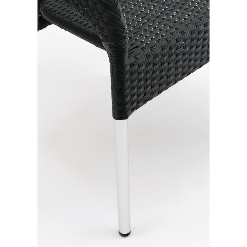 Fauteuils enveloppants bistro en rotin PE anthracite (lot de 4) - Bolero
