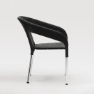 Fauteuils enveloppants bistro en rotin PE anthracite (lot de 4) - Bolero