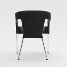 Fauteuils enveloppants bistro en rotin PE anthracite (lot de 4) - Bolero