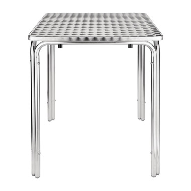 Table carrée inox et aluminium 600mm - Bolero