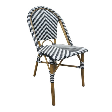 Chaises style parisien en rotin PE noires (lot de 2) - Bolero