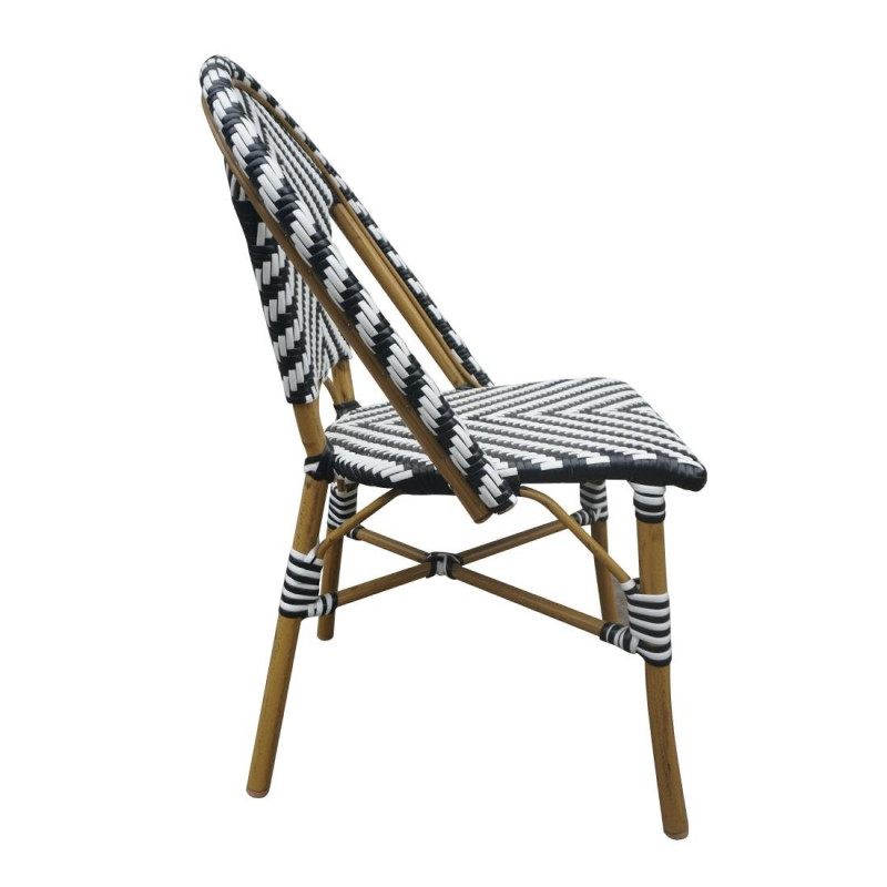 Chaises style parisien en rotin PE noires (lot de 2) - Bolero