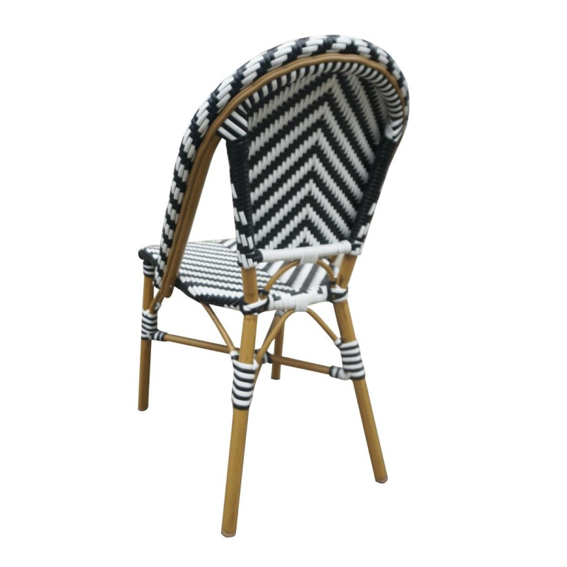 Chaises style parisien en rotin PE noires (lot de 2) - Bolero