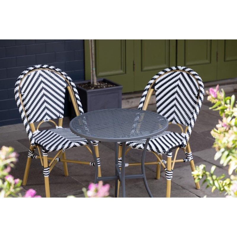 Chaises style parisien en rotin PE noires (lot de 2) - Bolero