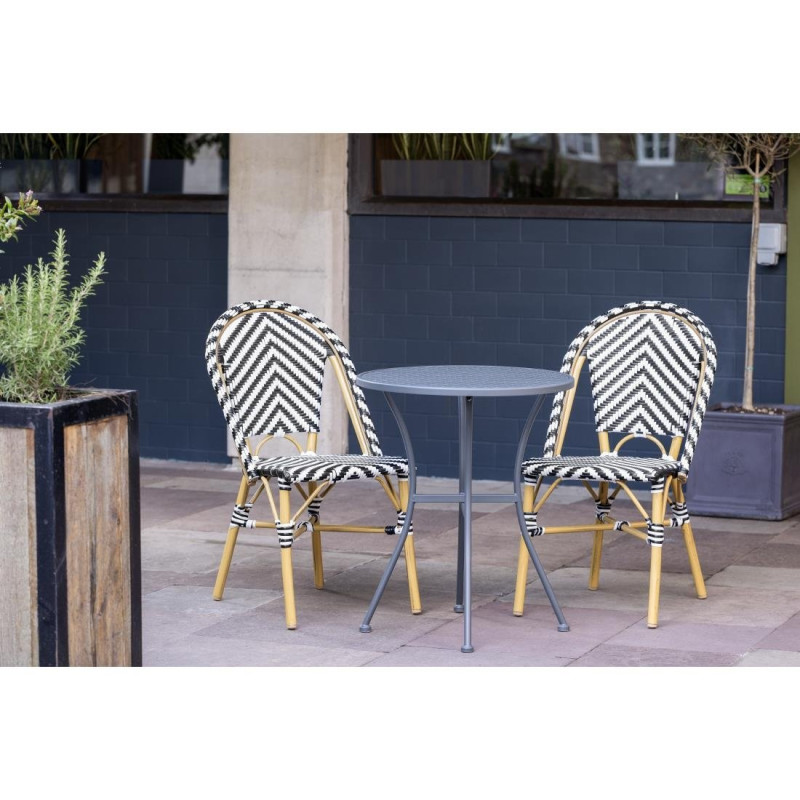 Chaises style parisien en rotin PE noires (lot de 2) - Bolero