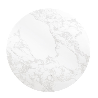 Plateau de table rond effet marbre blanc 600mm - Bolero