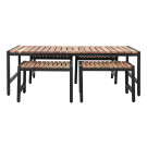Tabourets de bar bas en acier et acacia (lot de 4) - Bolero