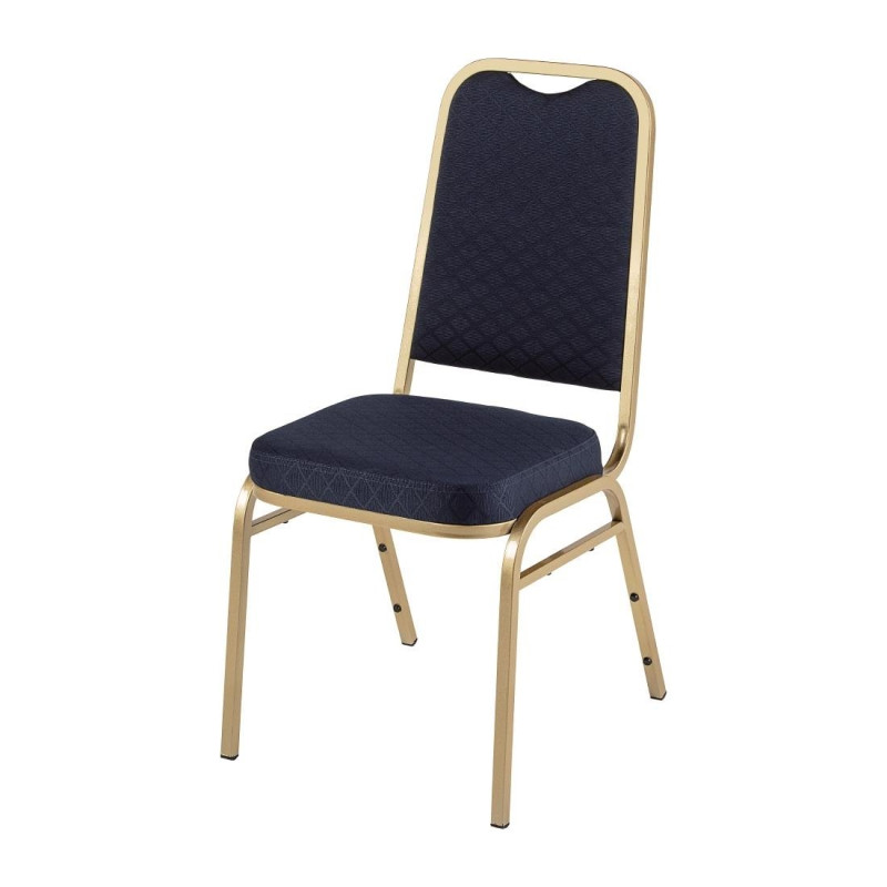 Chaises de banquet à dossier carré bleues (Lot de 4) - Bolero
