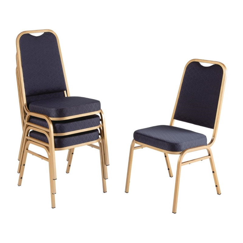 Chaises de banquet à dossier carré bleues (Lot de 4) - Bolero