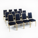 Chaises de banquet à dossier carré bleues (Lot de 4) - Bolero