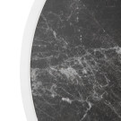 Plateau de table extérieur rond en verre trempé effet granit foncé bord blanc 580mm - Bolero