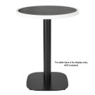Plateau de table extérieur rond en verre trempé effet granit foncé bord blanc 580mm - Bolero