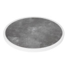 Plateau de table extérieur rond en verre trempé effet pierre foncée bord blanc 580mm - Bolero