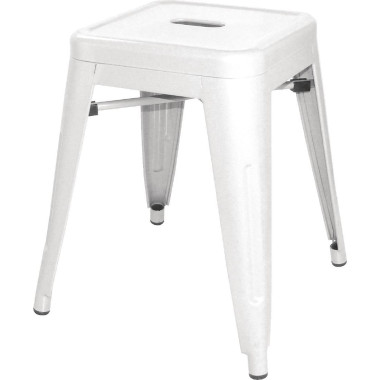Tabouret bas Bistro en acier blanc (lot de 4) - Bolero