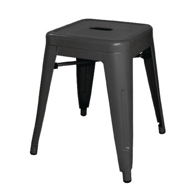 Tabourets bas en acier noirs Bistro (lot de 4) - Bolero
