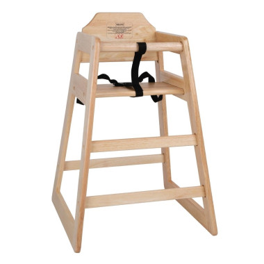 Chaise haute en bois finition naturelle - Bolero