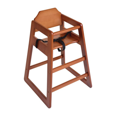 Chaise haute en bois finition bois foncé - Bolero