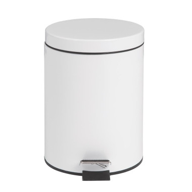 Poubelle à pédale blanche 5L - Bolero