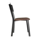 Chaises en metal assise PU moka vintage (lot de 4) - Bolero