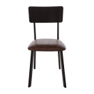Chaises en metal assise PU moka vintage (lot de 4) - Bolero
