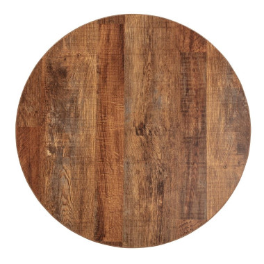 Plateau de table rond 60 cm effet bois vieilli - Bolero